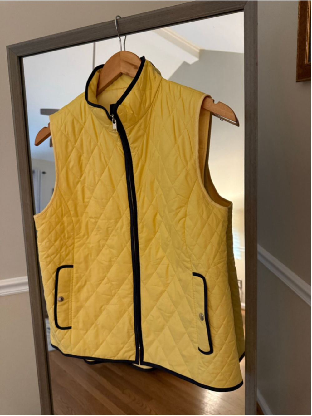 Women's Talbots Quilted Vest Petite SP Yellow Black